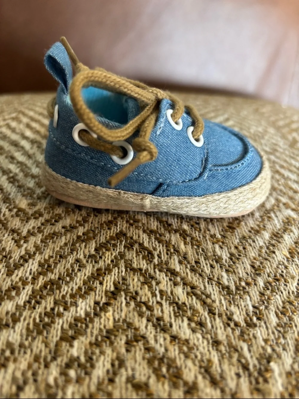 Newborn BABY Boy Blue Canvas Boat Shoes Soft Sole NWOT! Never worn! NB Size